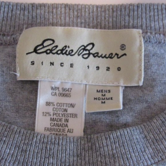 Vintage Eddie Bauer T-Shirt Heavy Spell Out Logo Athletic Grey Never Worn XL EUC - Picture 2 of 4